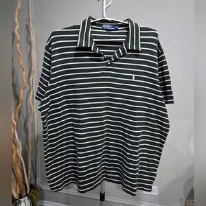 Polo by Ralph Lauren Men's Green Striped Shirt Sz.XXL
